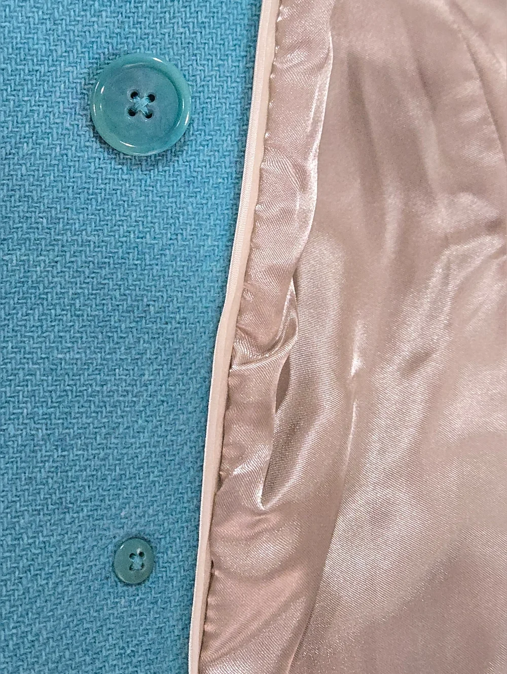 J.Crew Stadium Nello Gori Wool Blend Double Breasted PeaCoat Teal Size 12 NWOT - Picture 8 of 15